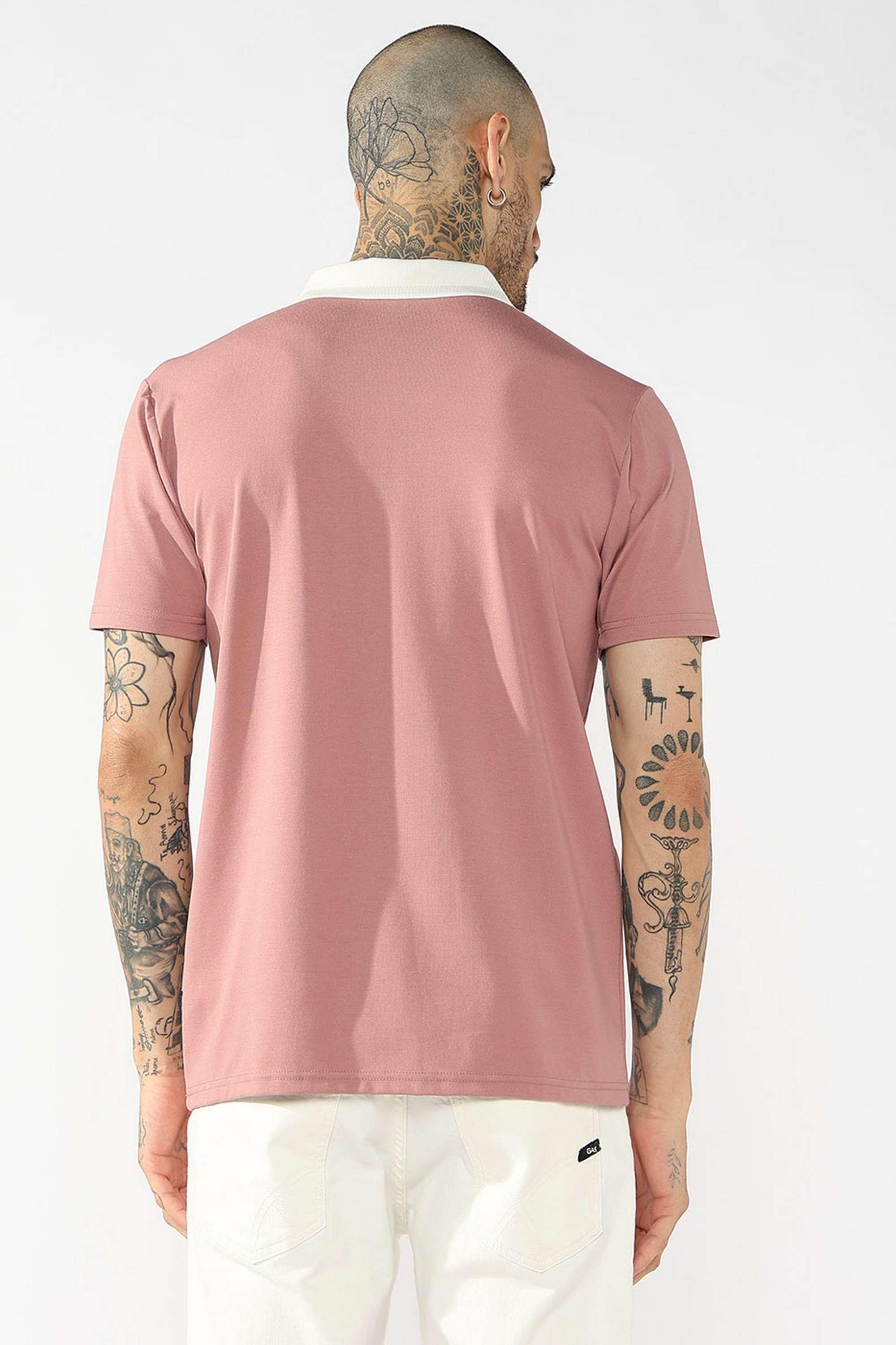 Solid-Blended-Fabric-Polo-Men-s-T-Shirt