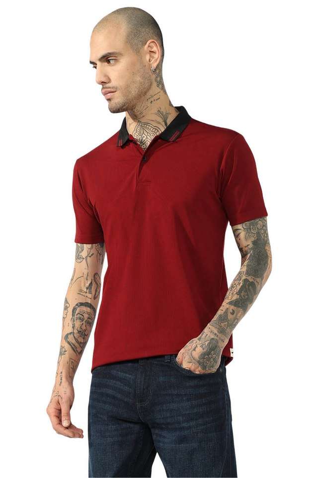Solid-Cotton-Stretch-Polo-Men-s-T-Shirt