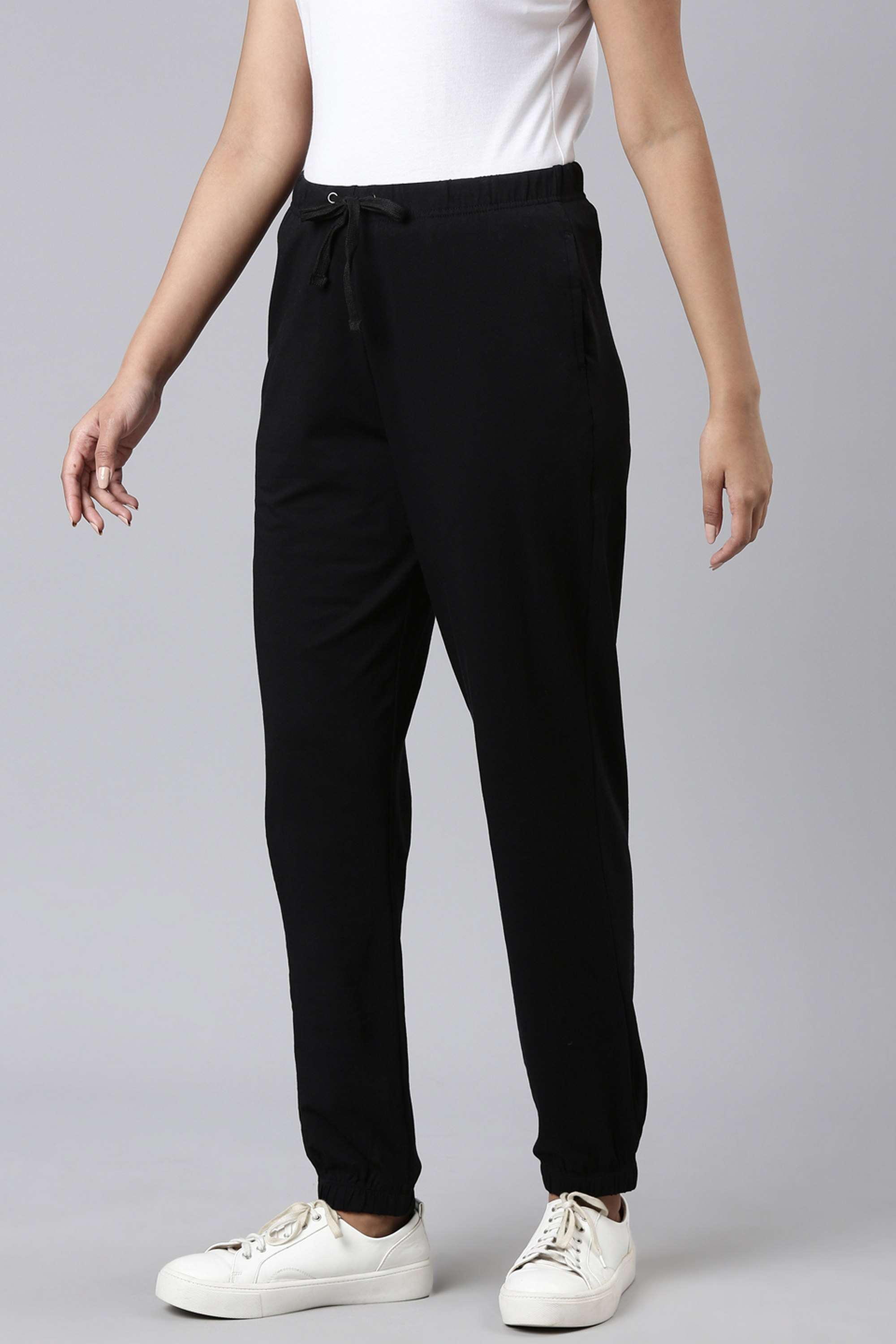 Solid-Ankle-Length-Cotton-Women-s-Joggers
