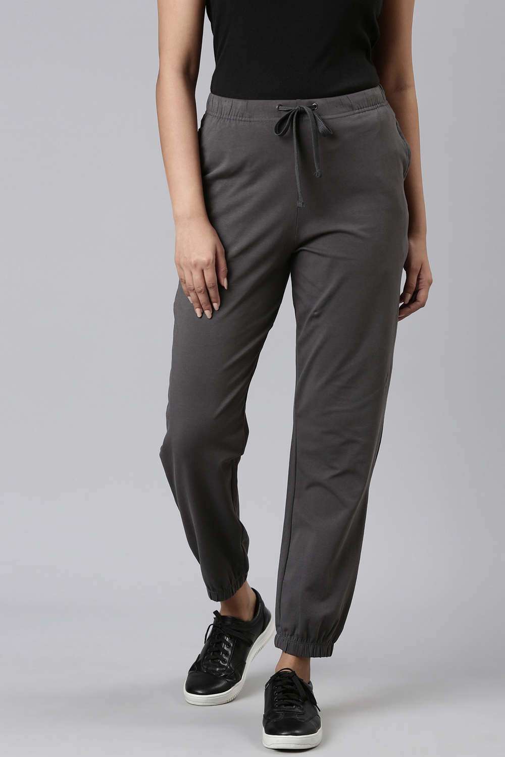 Solid-Ankle-Length-Blended-Fabric-Women-s-Joggers