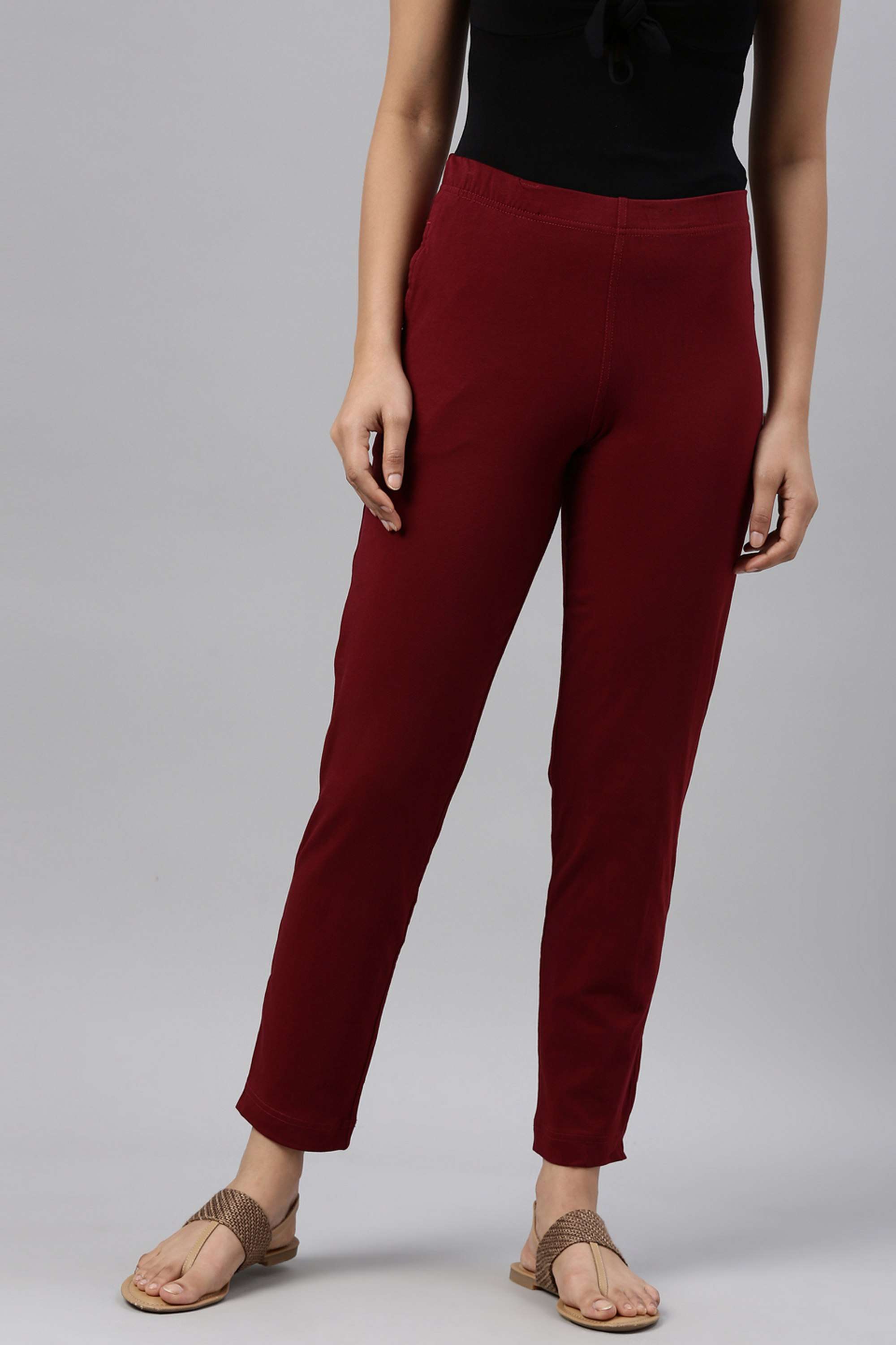 Solid-Regular-Fit-Cotton-Women-s-Festive-Wear-Pants