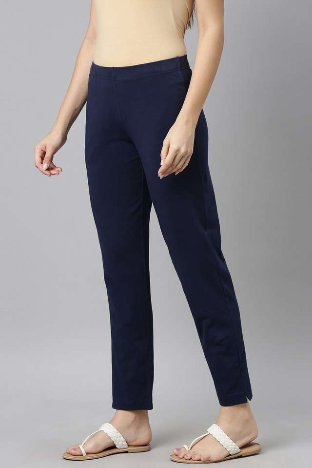 Solid-Cotton-Regular-Fit-Women-s-Pants