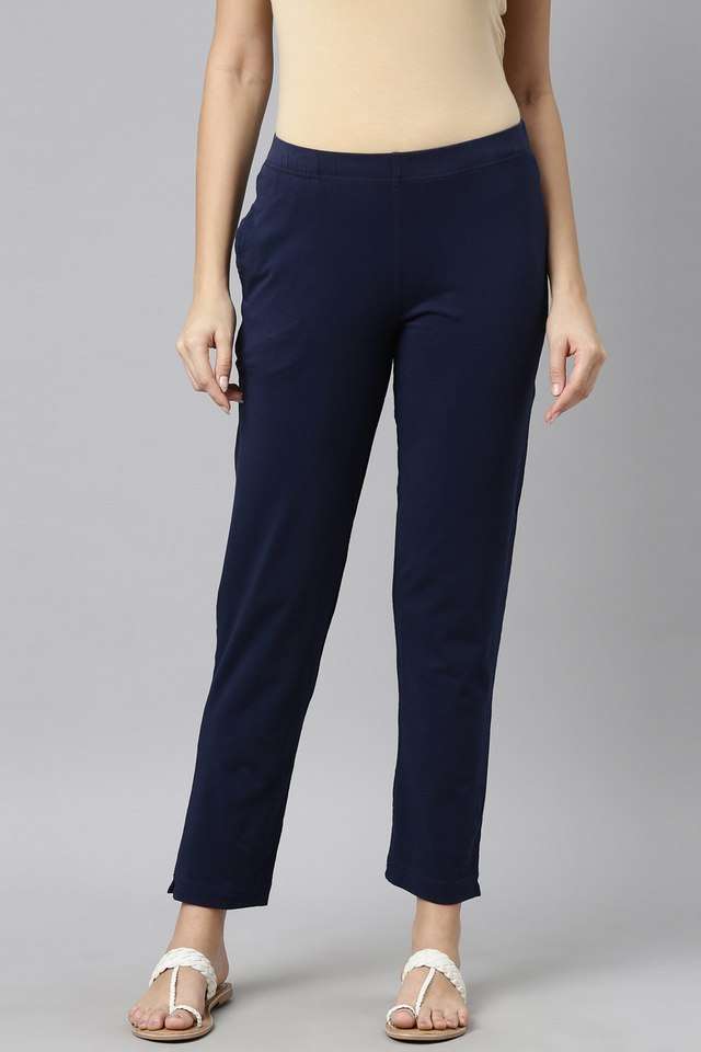 Solid-Cotton-Regular-Fit-Women-s-Pants