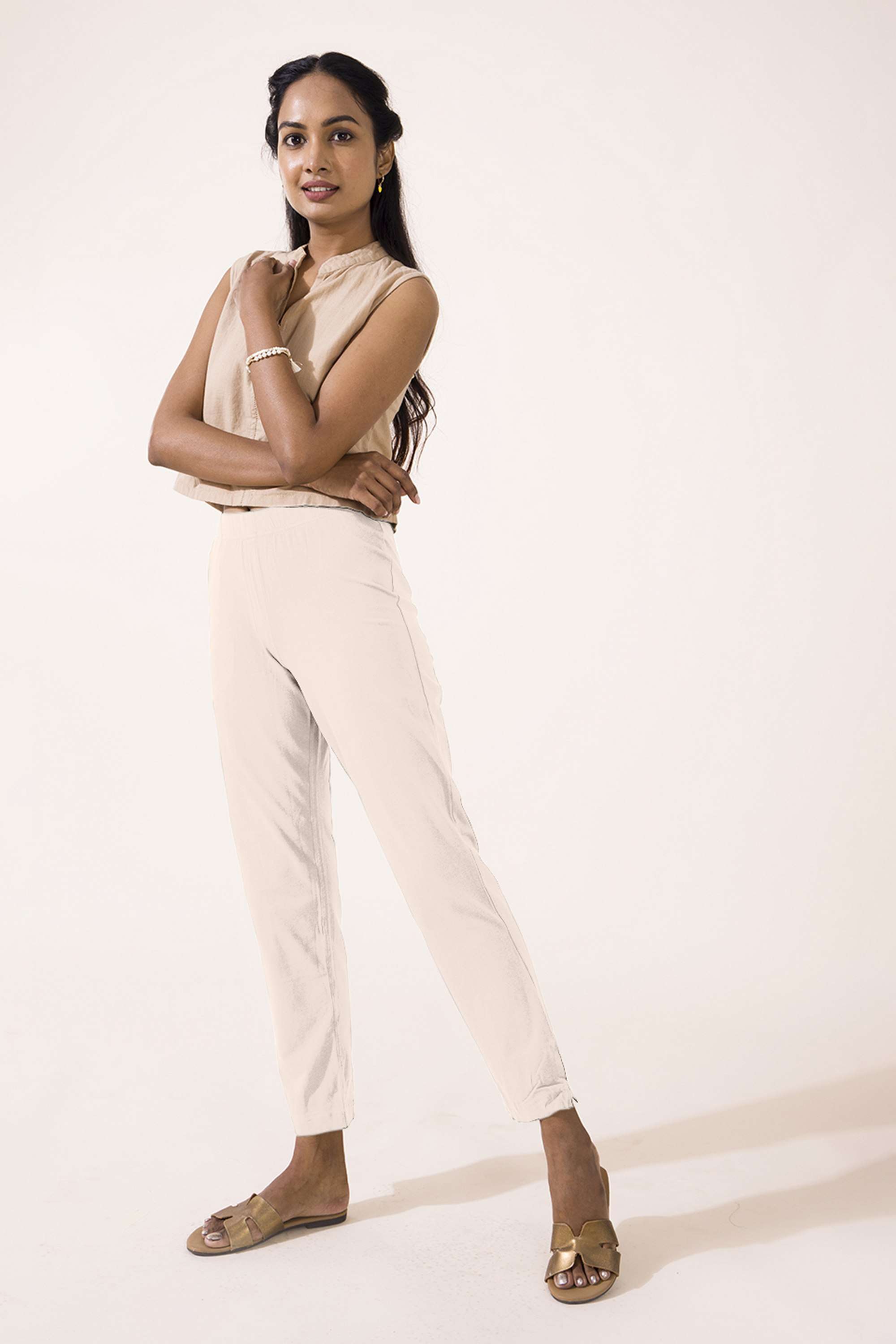 Solid-Regular-Fit-Cotton-Women-s-Festive-Wear-Pants
