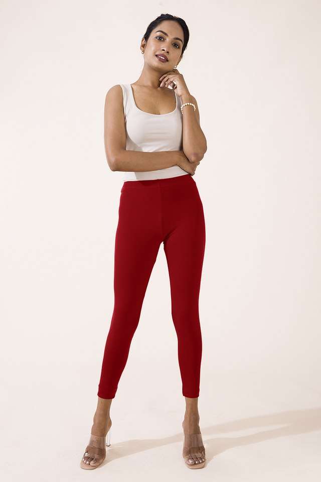 Solid-Cotton-Slim-Fit-Women-s-Leggings