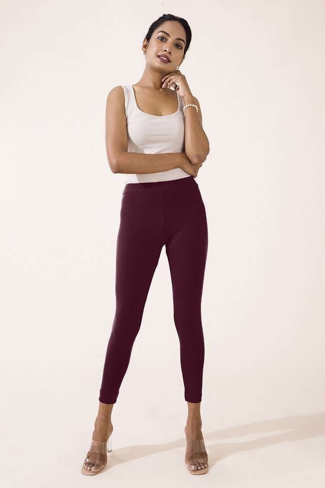 Solid-Cotton-Slim-Fit-Women-s-Leggings