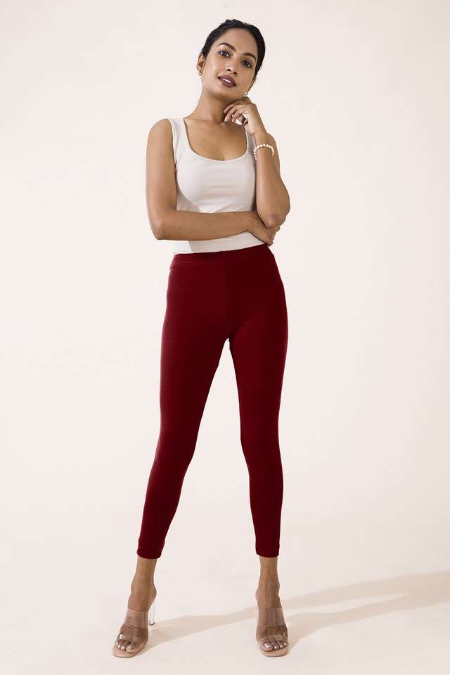 Solid-Cotton-Slim-Fit-Women-s-Leggings