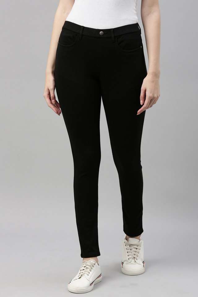 Solid-Cotton-Slim-Fit-Women-s-Jeggings