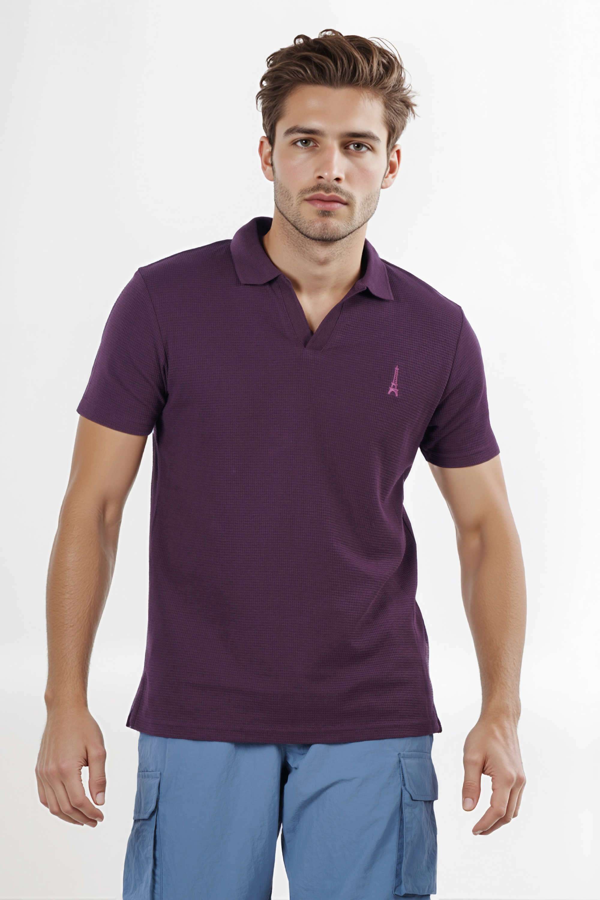Solid-Cotton-Regular-Fit-Men-Polo-T-Shirt