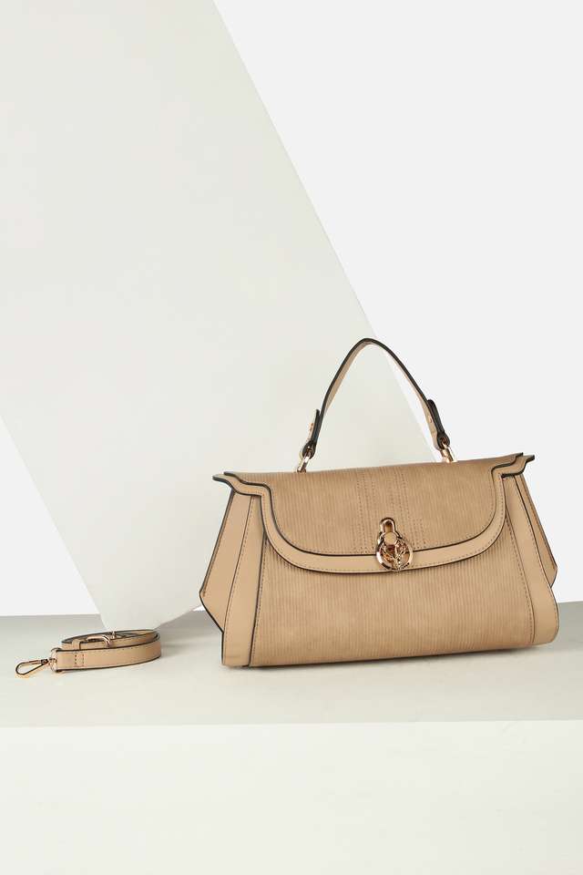 Textured-Polyurethane-Twisted-Clasp-Closure-Shoulder-Bag