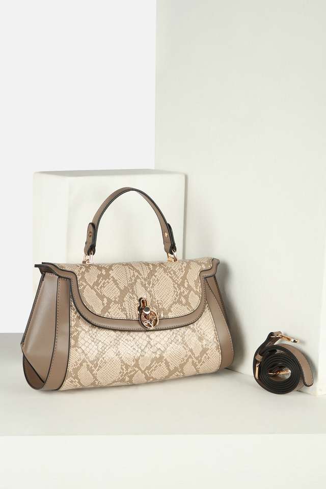 Textured-Polyurethane-Twisted-Clasp-Closure-Shoulder-Bag