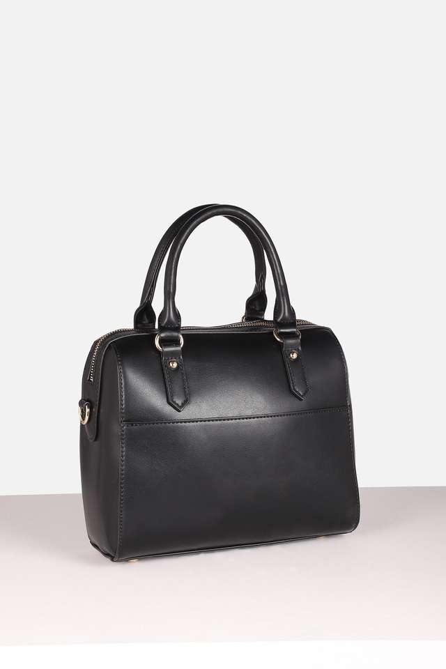 Textured-Polyurethane-Zipper-Closure-Shoulder-Bag