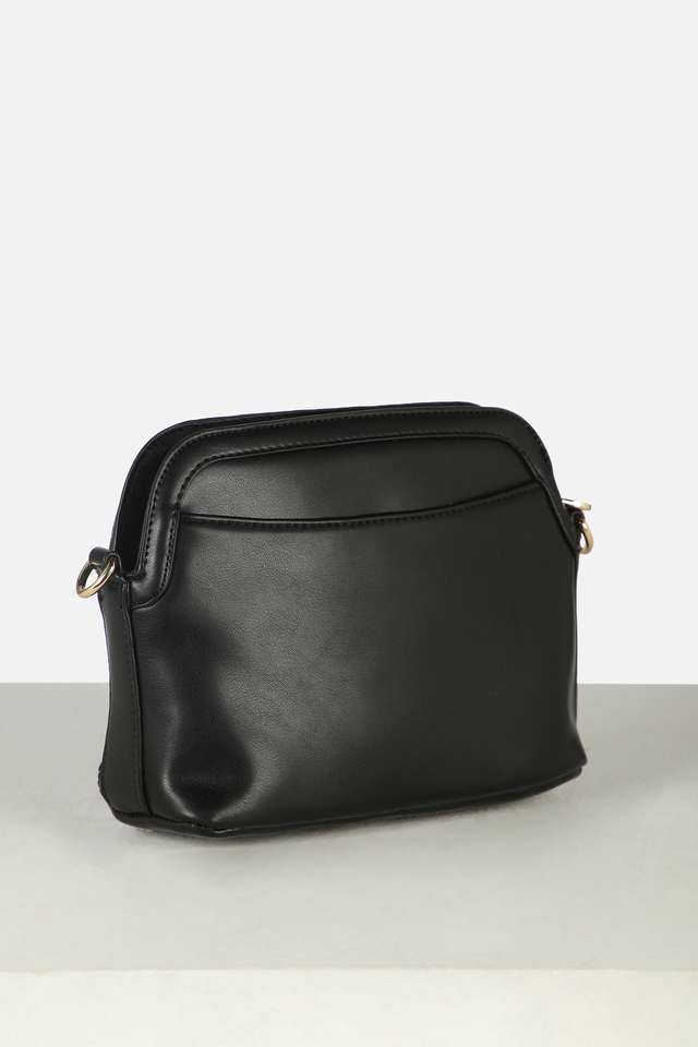 Textured-Polyurethane-Zipper-Closure-Sling-Bag