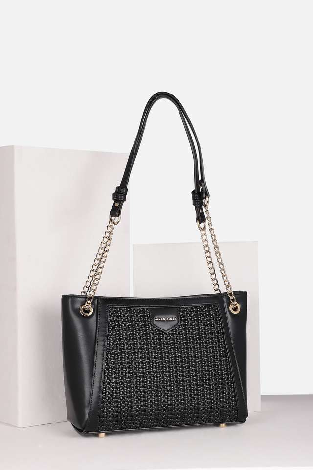 Textured-Polyurethane-Zipper-Closure-Shoulder-Bag