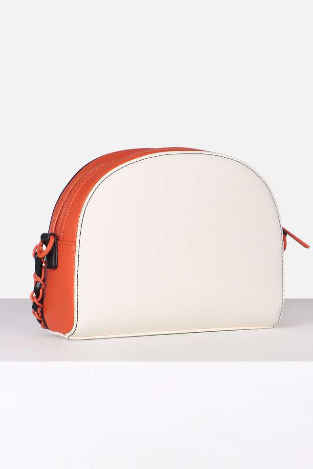 Stripes-Polyurethane-Zipper-Closure-Shoulder-Bag