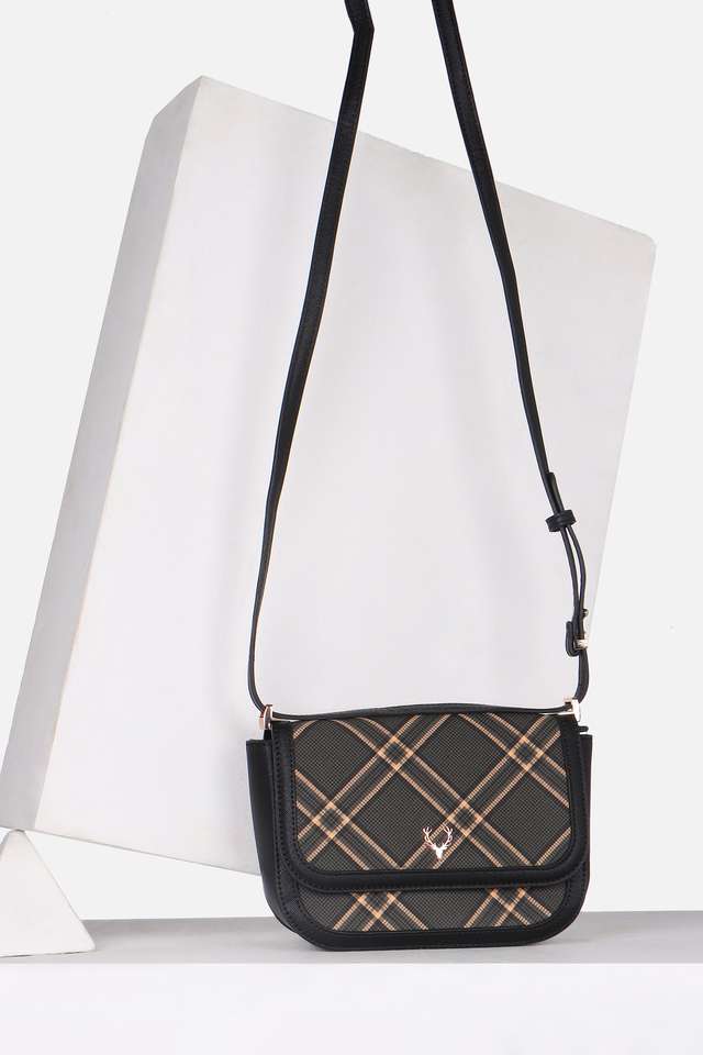 Checks-Polyurethane-Magnetic-Closure-Sling-Bag