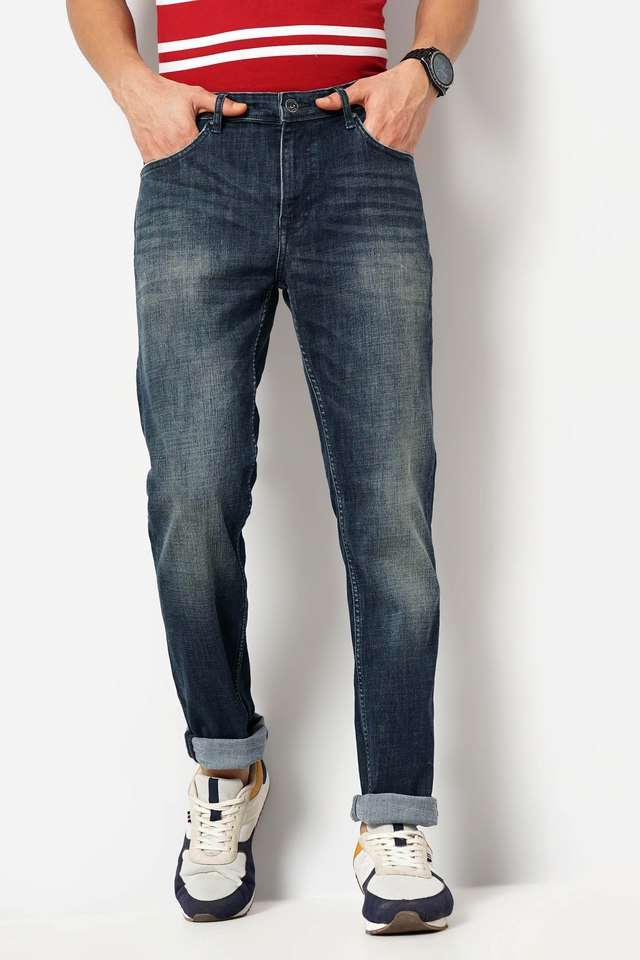 Light-Wash-Cotton-Blend-Slim-Fit-Men-s-Jeans
