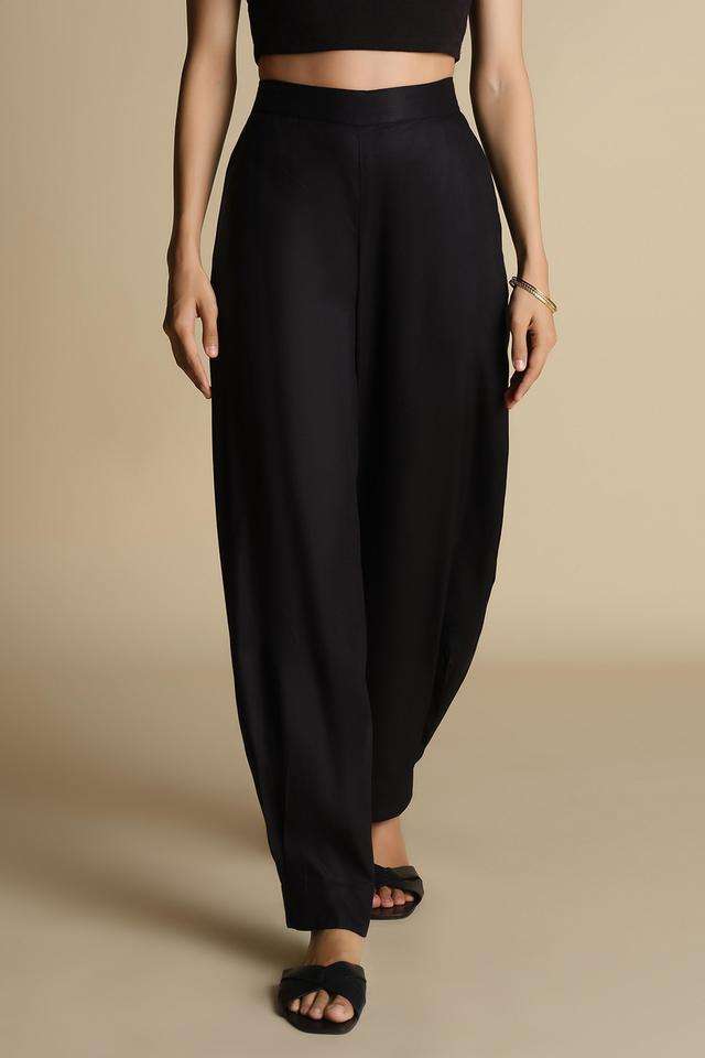 Solid-Viscose-Relaxed-Fit-Women-s-Trousers