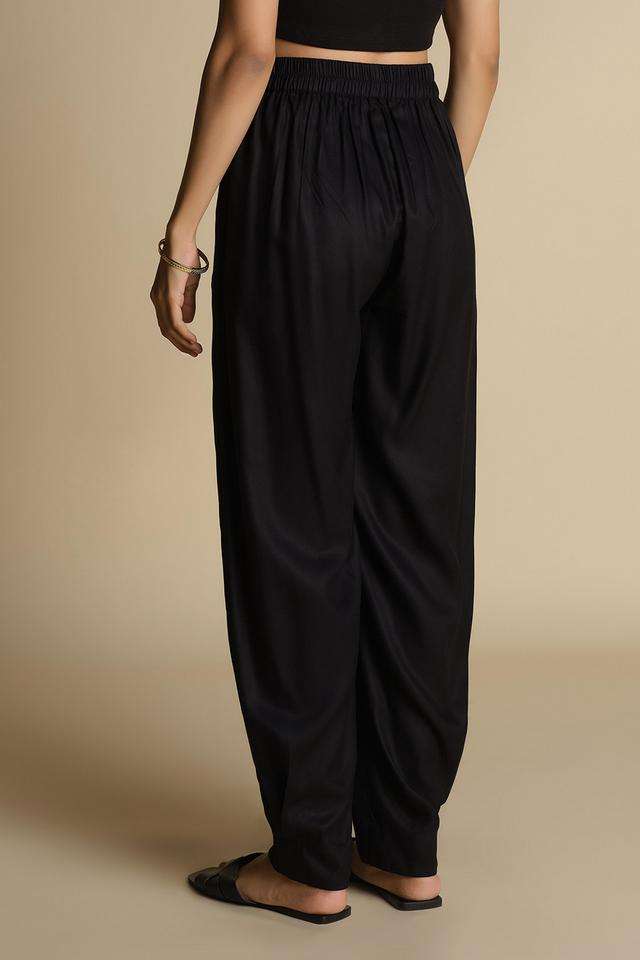 Solid-Viscose-Relaxed-Fit-Women-s-Trousers