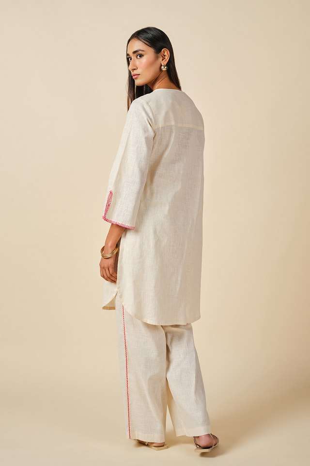 Solid-Full-Length-Cotton-Woven-Women-s-Co-Ord-Set