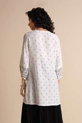 Geometric-Print-Modal-Round-Neck-Women-s-Tunic