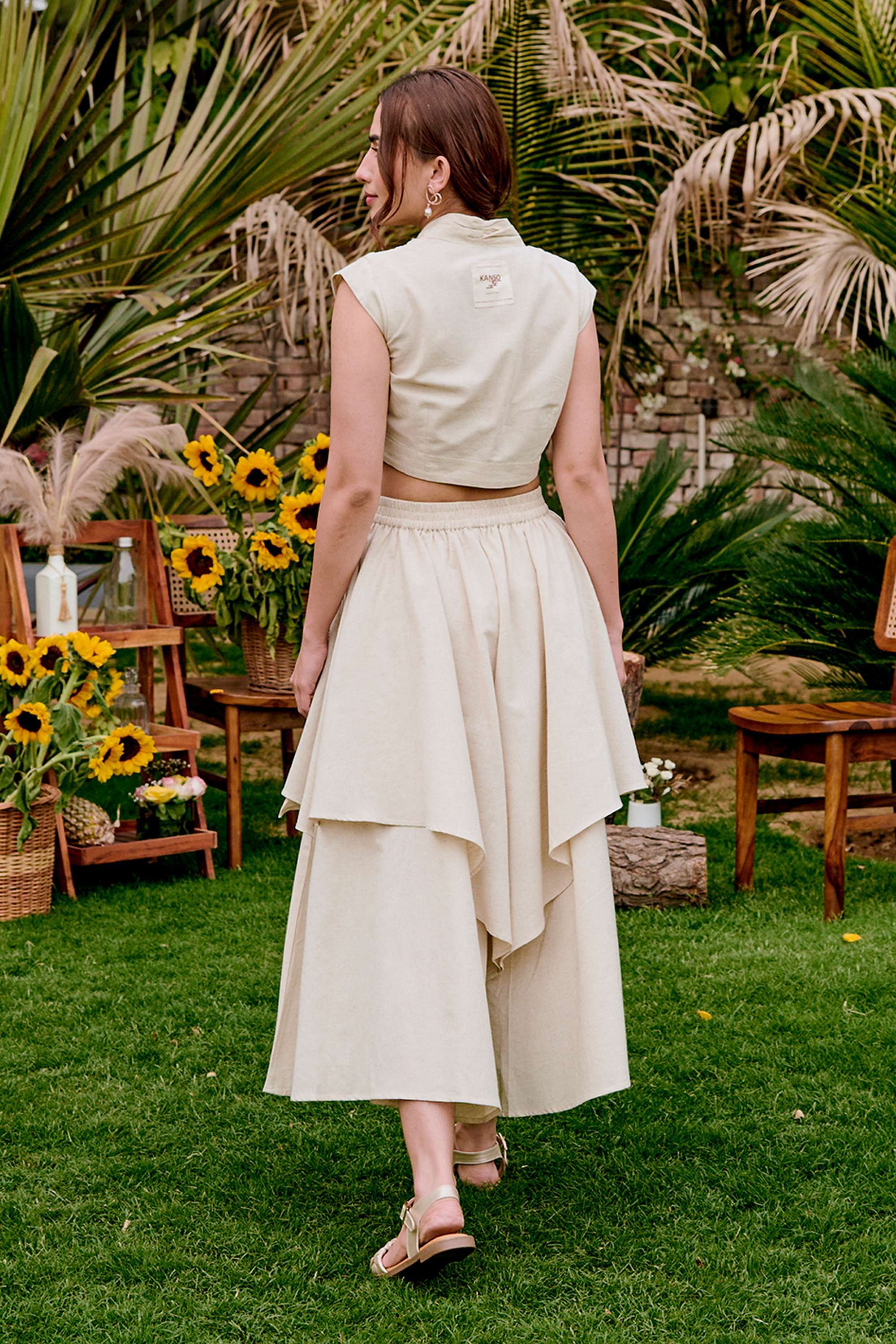 Solid-Blended-Fabric-V-Neck-Women-s-Top