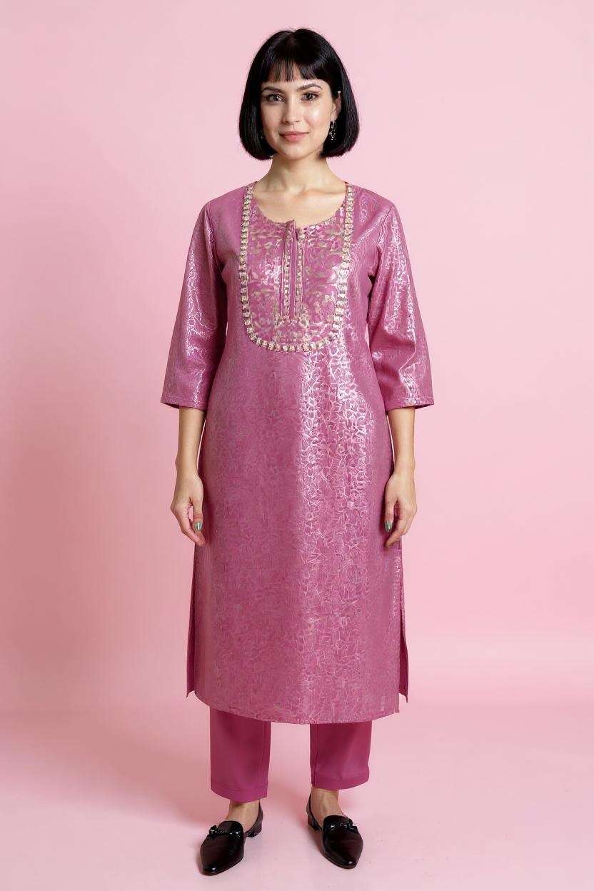 Buy Intune Pink Printed Round Neck Polyester Women Co-Ord Set