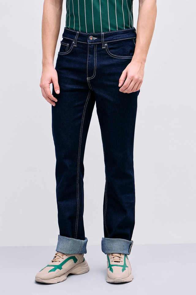 Light-Wash-Cotton-Blend-Bootcut-Fit-Men-s-Jeans