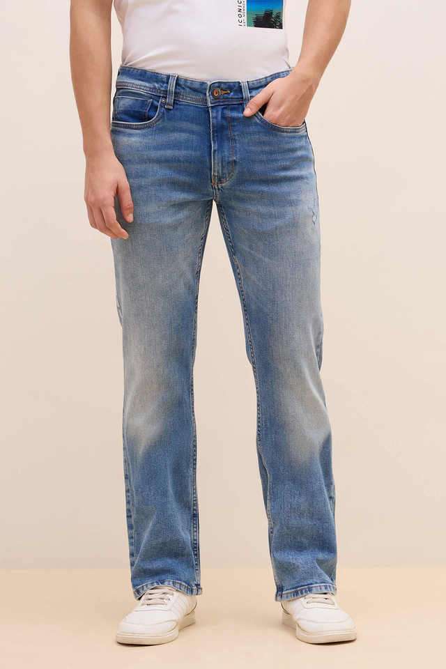 Light-Wash-Cotton-Bootcut-Fit-Men-s-Jeans