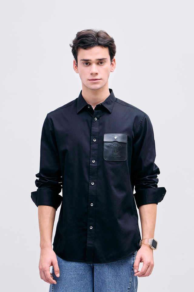 Solid-Cotton-Regular-Fit-Men-s-Casual-Wear-Shirt