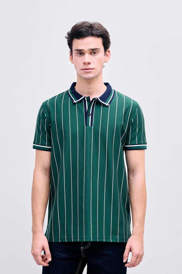 Stripes-Polyester-Polo-Men-s-T-Shirt