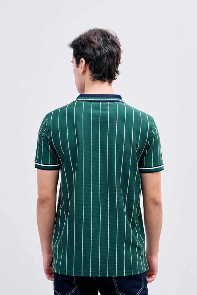 Stripes-Polyester-Polo-Men-s-T-Shirt