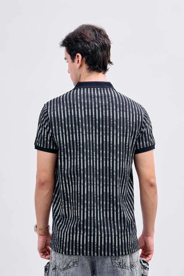 Stripes-Polyester-Polo-Men-s-T-Shirt