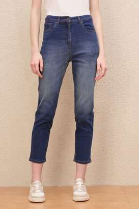 High-Rise-Dark-Wash-Blended-Fabric-Regular-Fit-Women-s-Jeans