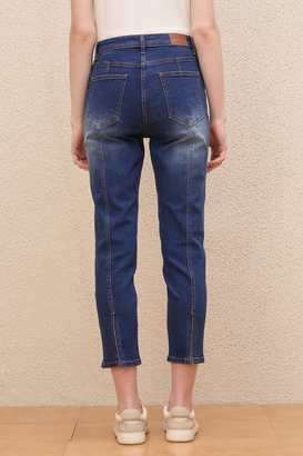 High-Rise-Dark-Wash-Blended-Fabric-Regular-Fit-Women-s-Jeans