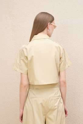 Solid-Classic-Collar-Blended-Fabric-Women-s-Casual-Wear-Shirt