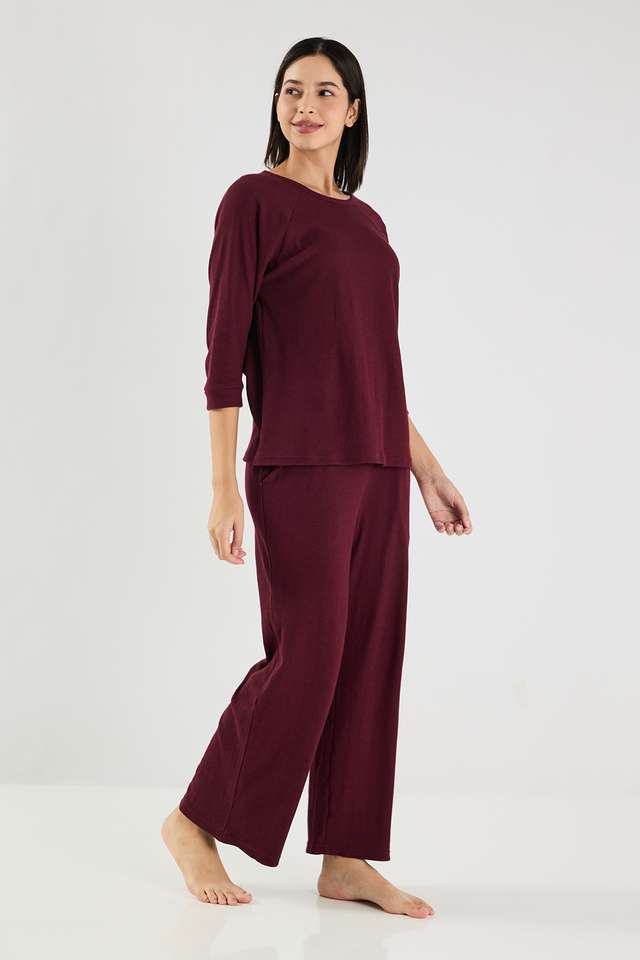 Solid-Blended-Fabric-Women-s-Waffle-Set