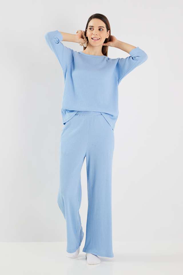 Solid-Blended-Fabric-Women-s-Waffle-Set