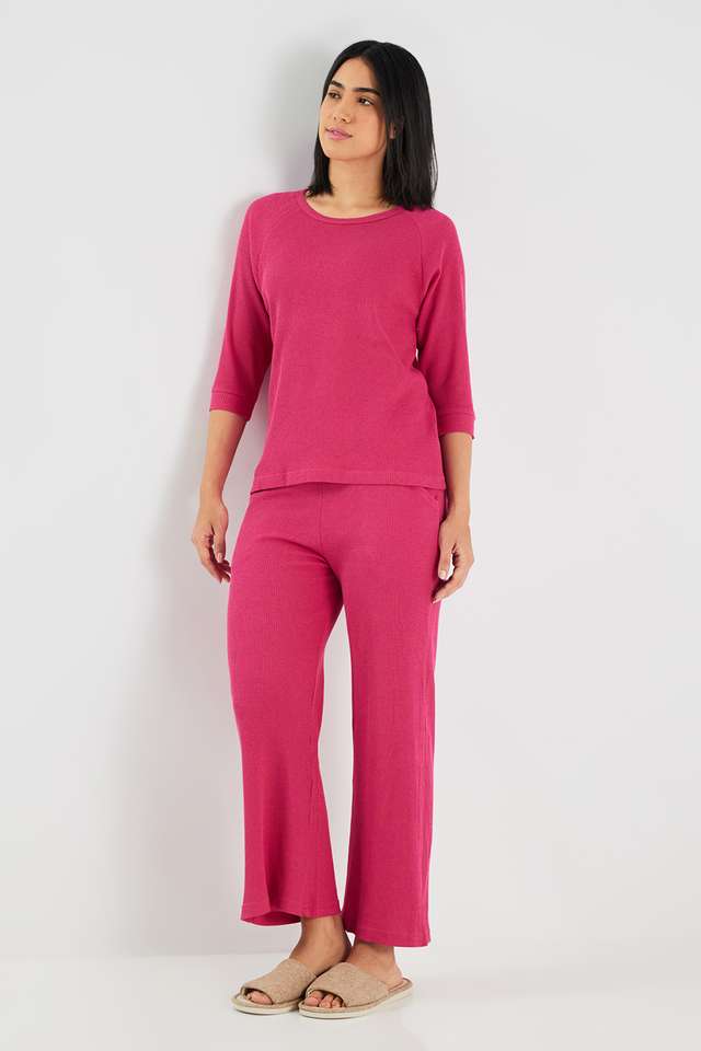 Solid-Blended-Fabric-Women-s-Waffle-Set