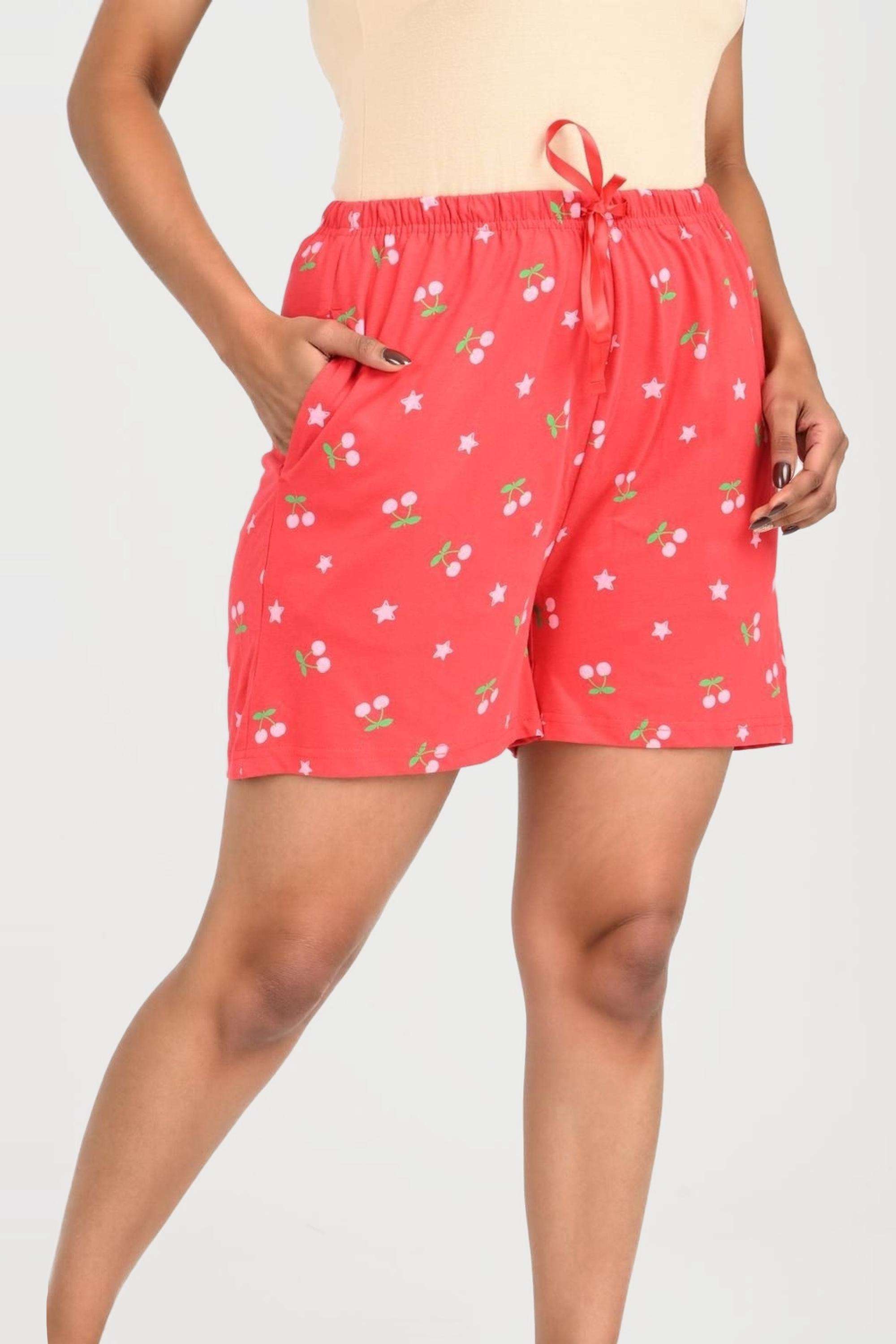 Regular-Fit-Above-Knee-Cotton-Women-s-Casual-Wear-Shorts