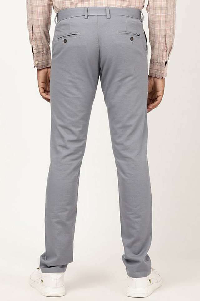 Solid-Cotton-Blend-Regular-Fit-Men-s-Casual-Trousers