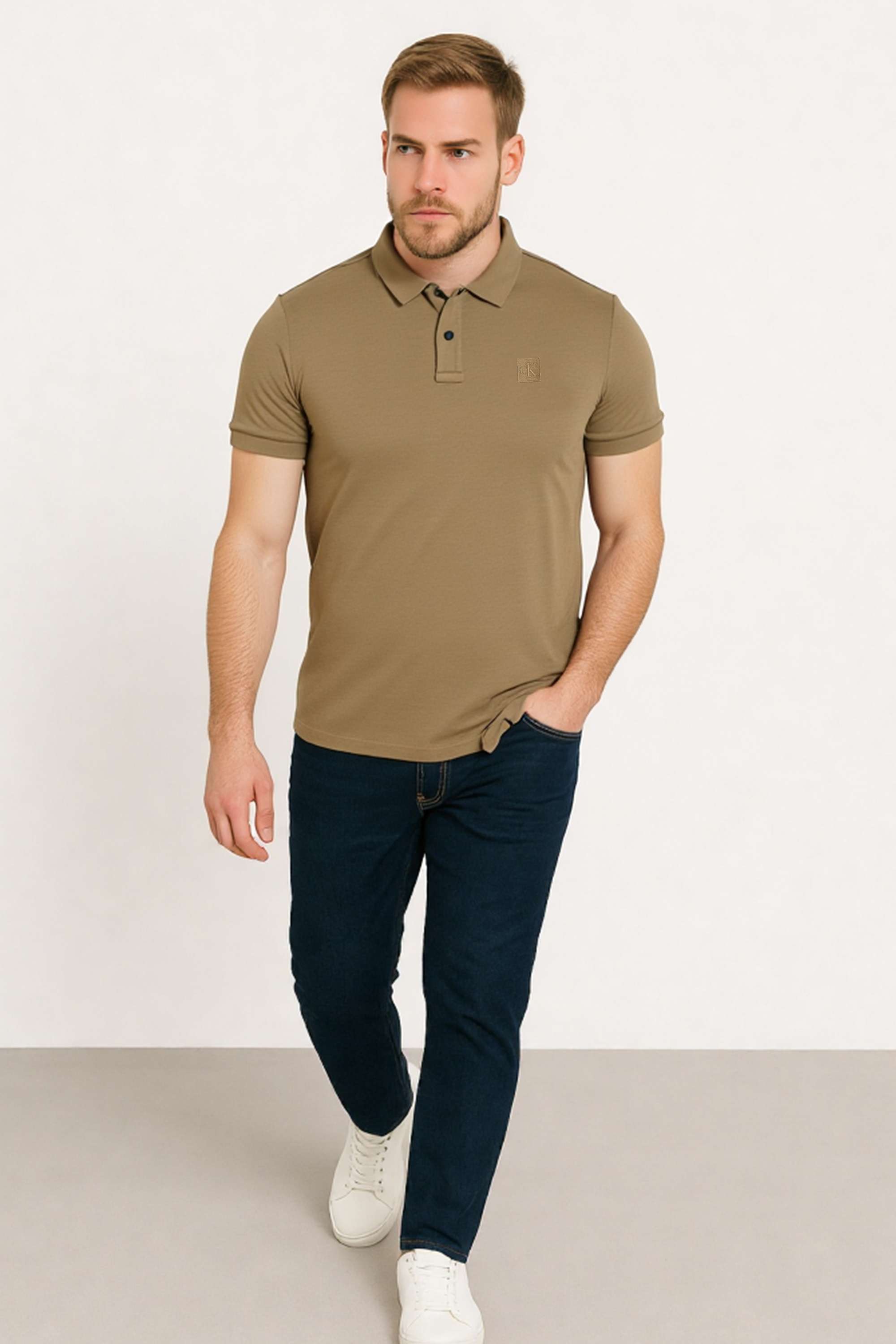 Textured-Blended-Fabric-Polo-Men-s-T-Shirt