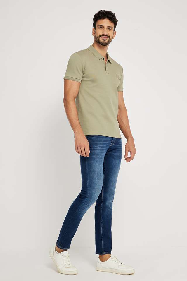 Textured-Blended-Fabric-Polo-Men-s-T-Shirt