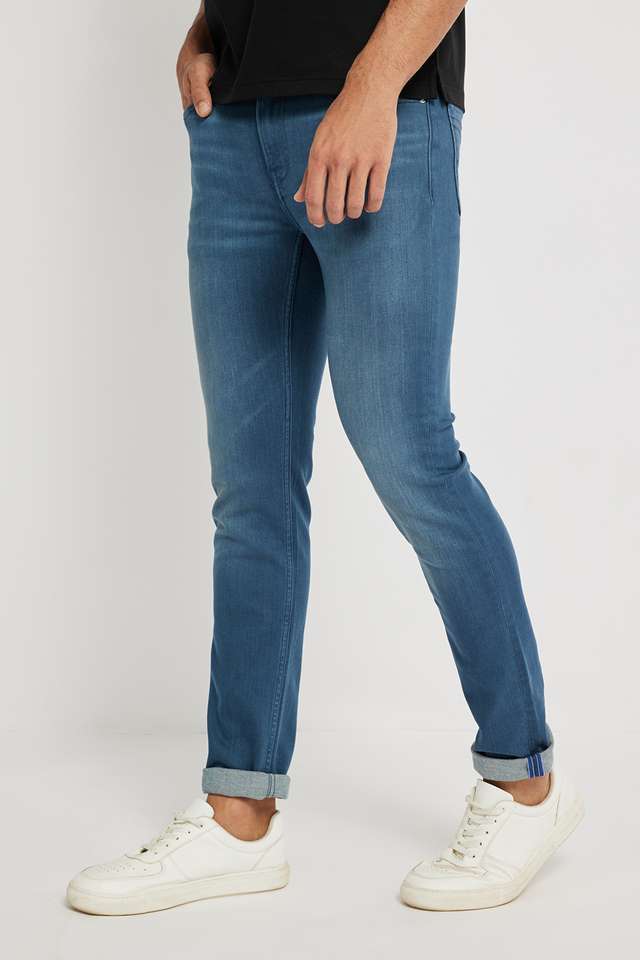 Light-Wash-Blended-Fabric-Slim-Fit-Men-s-Jeans