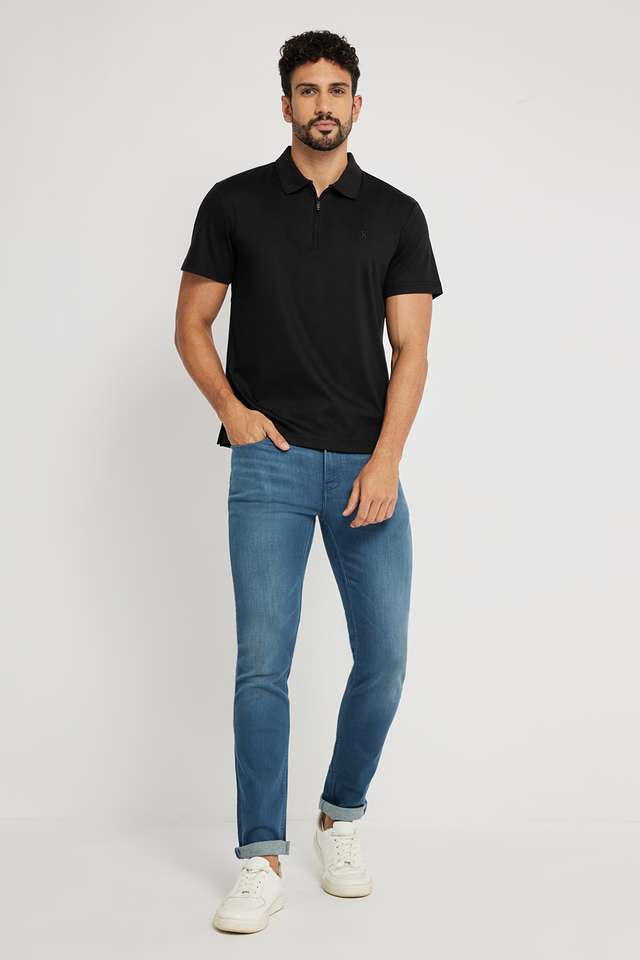 Light-Wash-Blended-Fabric-Slim-Fit-Men-s-Jeans