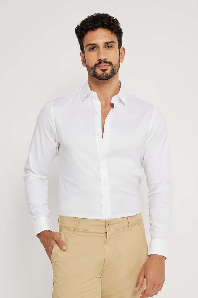 Solid-Blended-Fabric-Slim-Fit-Men-s-Casual-Shirt