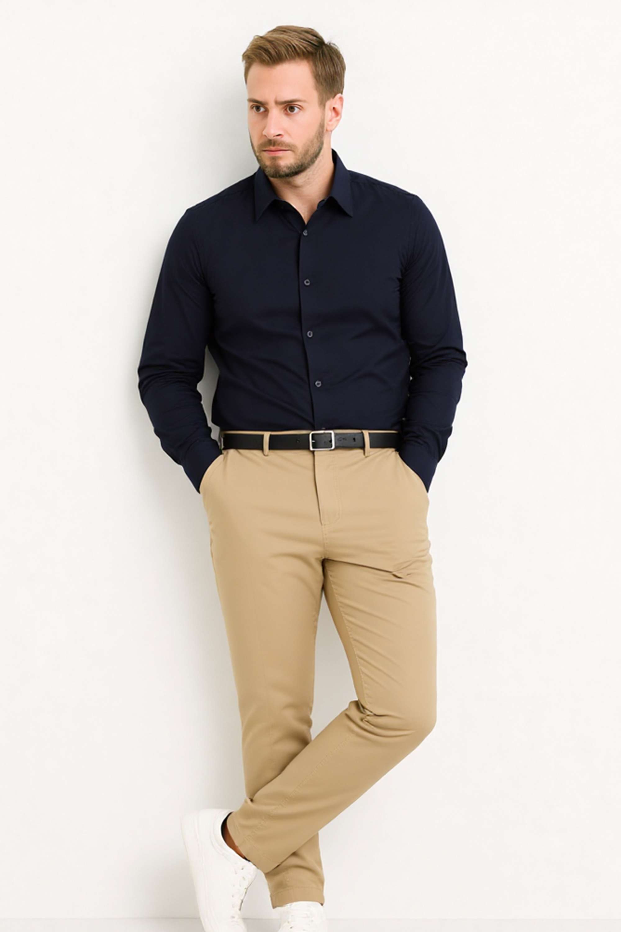 Stripes-Blended-Fabric-Slim-Fit-Men-s-Casual-Wear-Shirt