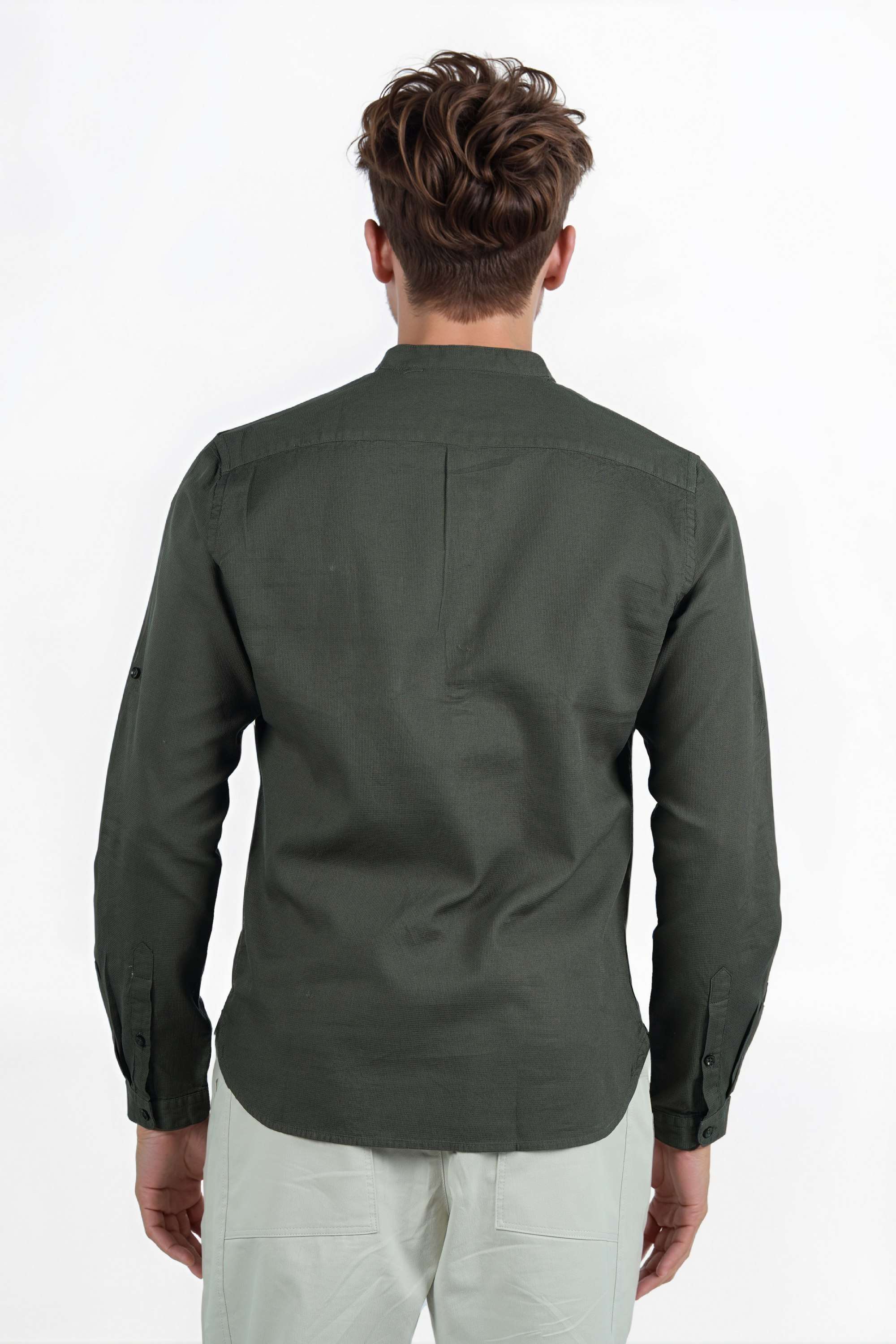 Solid-Cotton-Regular-Fit-Men-s-Casual-Wear-Shirt