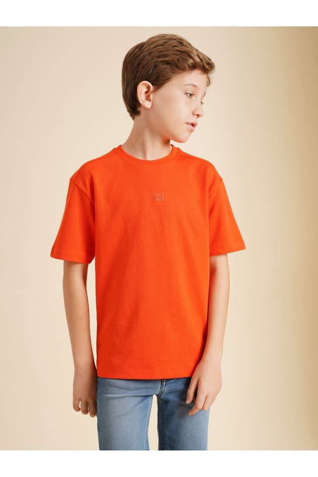 Solid-Cotton-Crew-Neck-Boys-T-Shirt