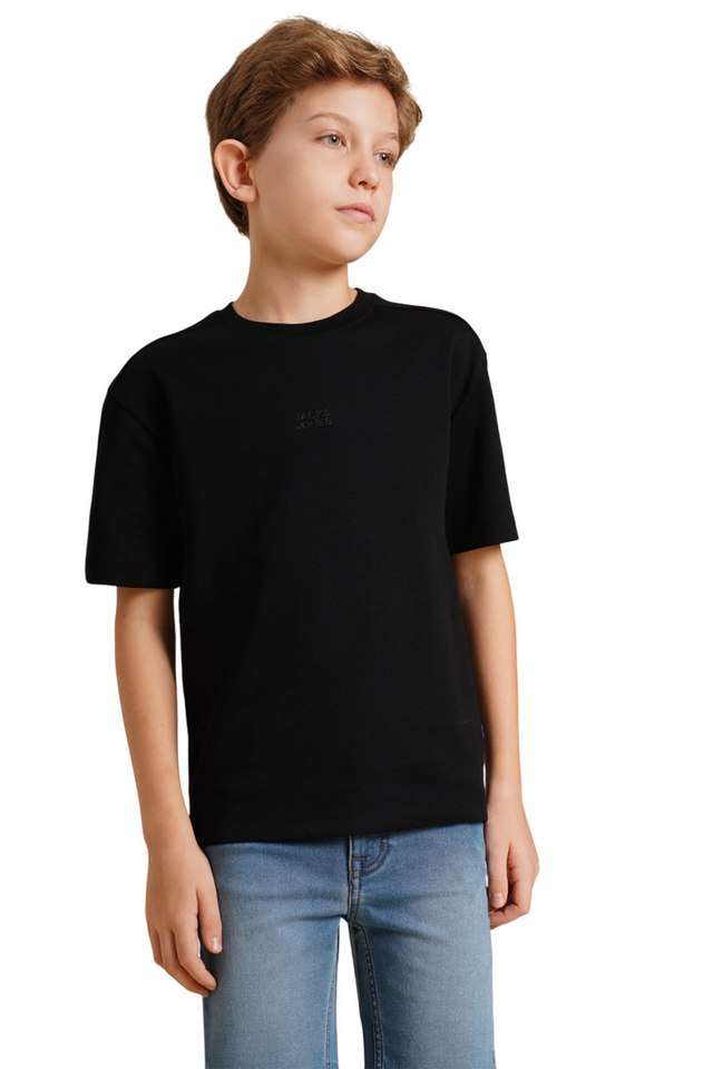 Solid-Cotton-Crew-Neck-Boys-T-Shirt